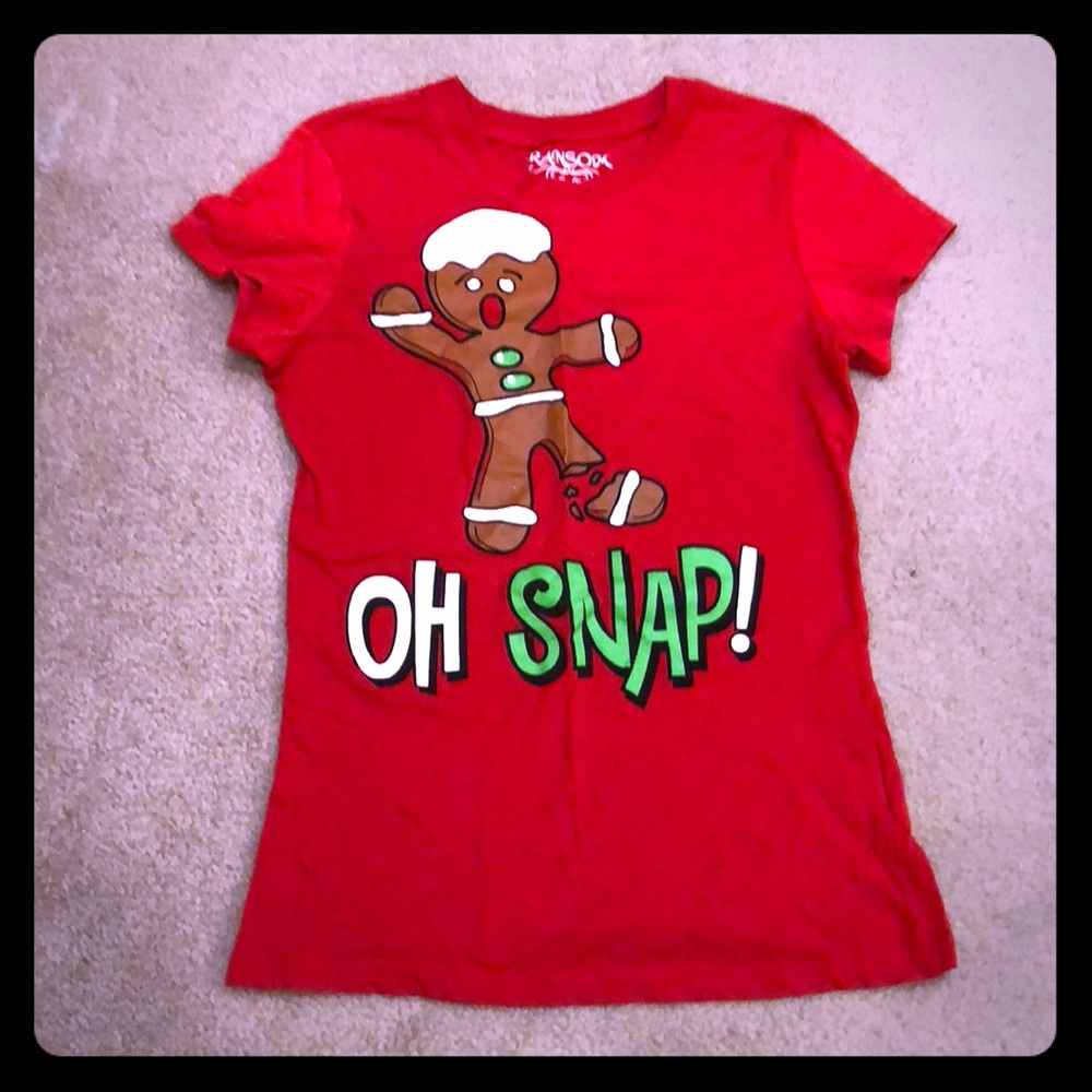 Red “Oh Snap!” Gingerbread T-shirt